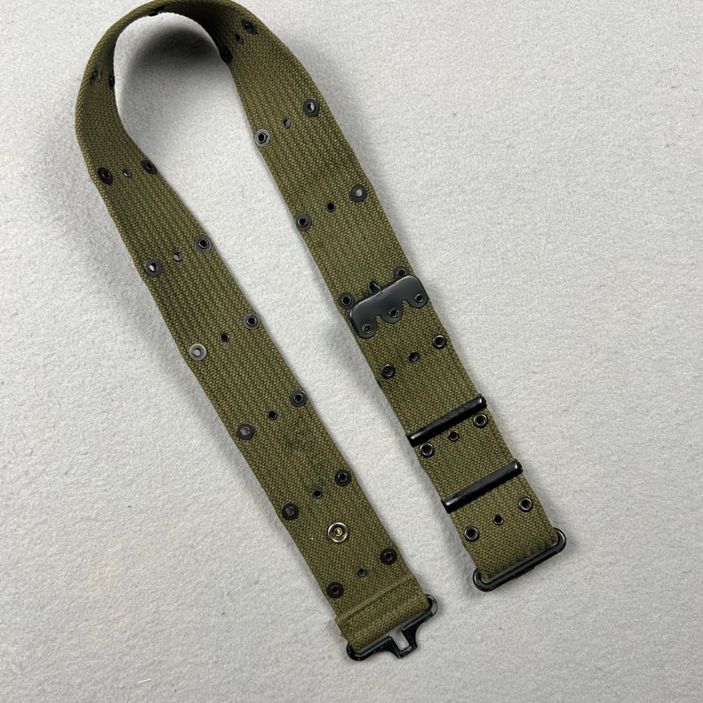 US Military WW1 Pistol Belt Mens 36 Olive Green Canvas Tactical Utility Vintage - Picture 10 of 14